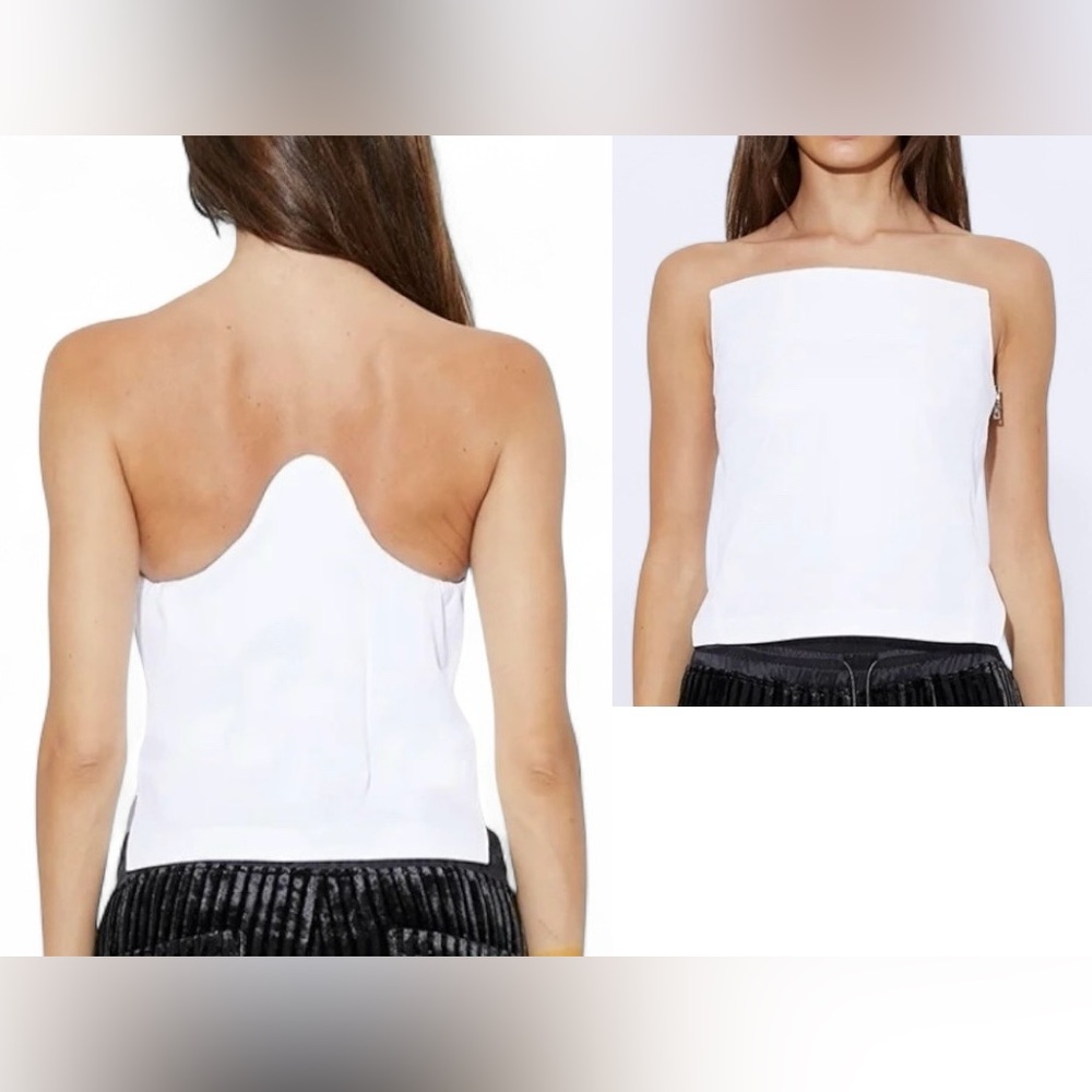 RtA Pippa Top Elegant‎ White Strapless built corset Italian fabric size XXS